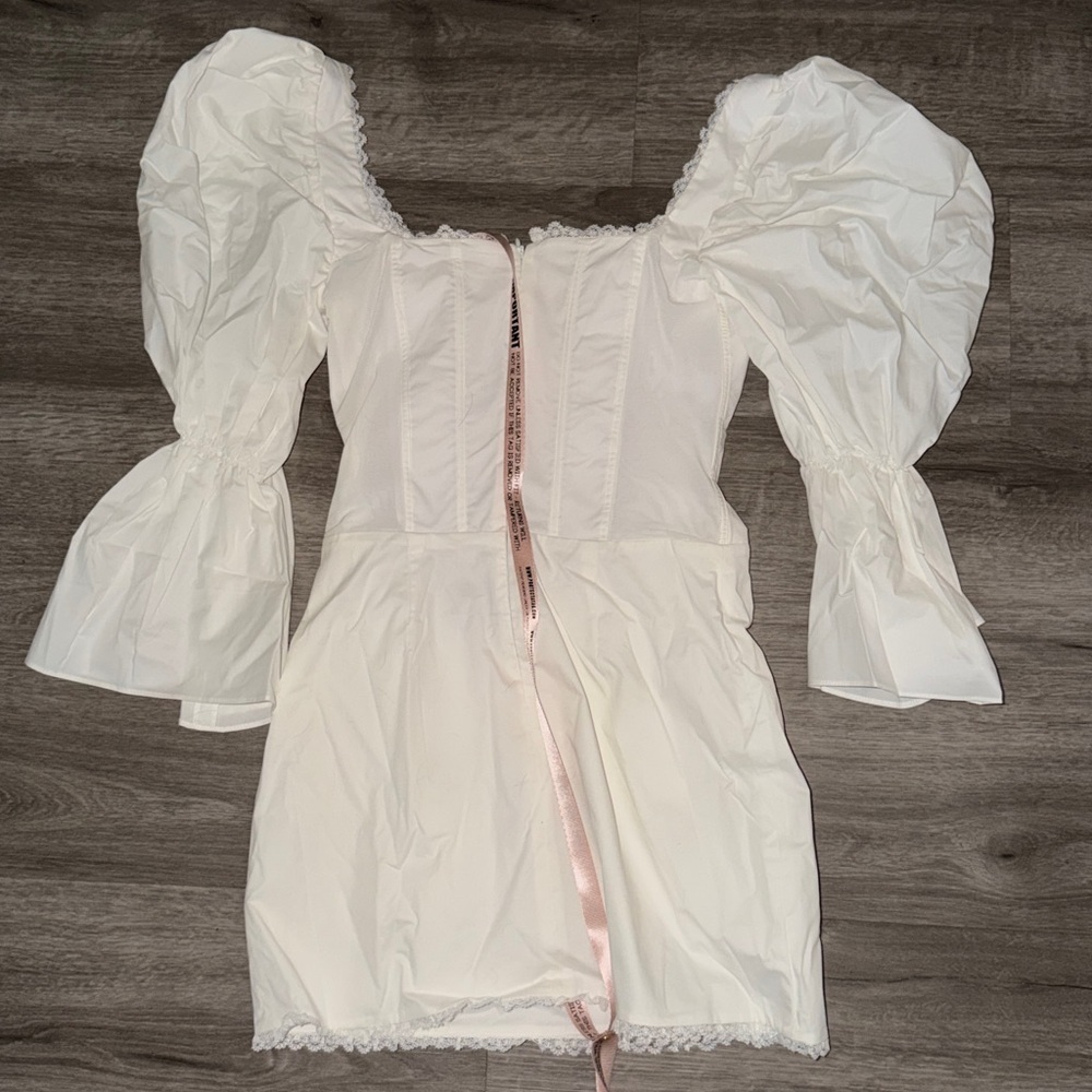 House of CB MATILDA White Puff Sleeve Corset Dress - Picture 15 of 16